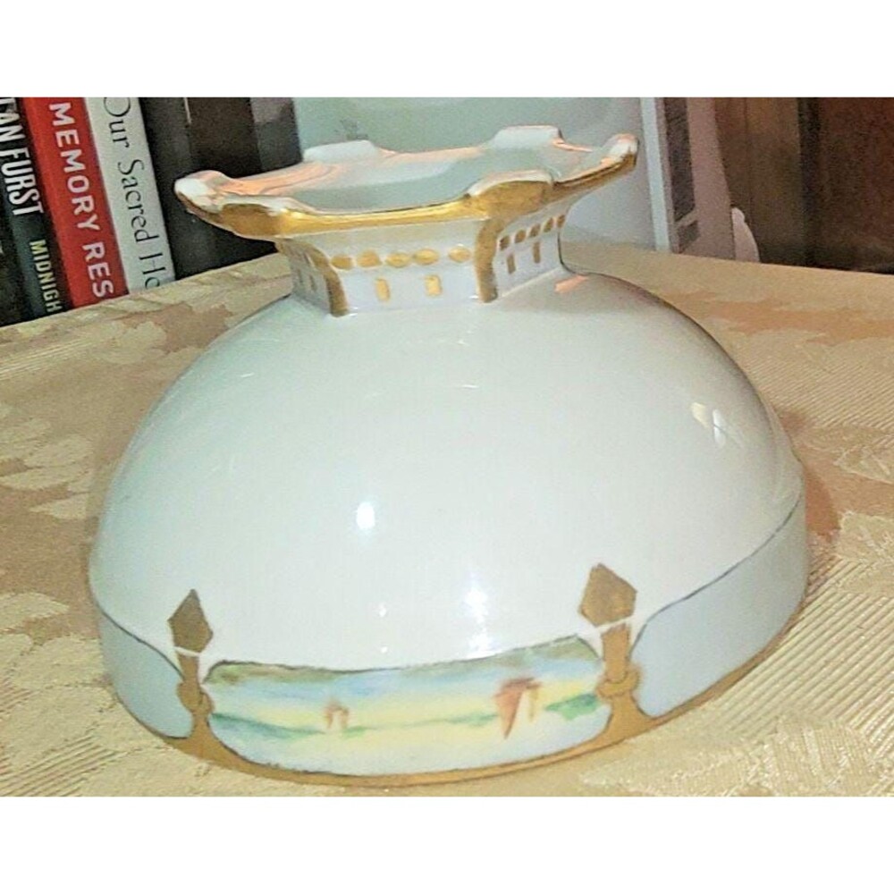 Antique Moritz Zdekauer MZ Altrohlau, Austria Fine Porcelain Pedestal Bowl artsy - Picture 6 of 16